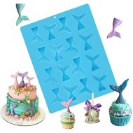 Sakolla 16 Cavity Mermaid Tails Silicone Molds, Mermaid Molds for Chocolate, Fondant, Cake Decoration, Cupcake Toppers, Resin, Soap, Candy, Gumpaste