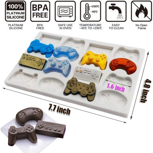  [아마존베스트]SAKOLLA Game Controller Fondant Molds, 12 Cavity Video Controller Candy Molds for Chocolate, Cake Pops, Resin, Polymer Clay