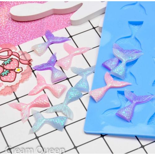  [아마존베스트]Sakolla 16 Cavity Mermaid Tail Silicone Mold for Fondant, Cake Decoration, Chocolate, Soap, Candy, Jello, Cupcake Topper, Gumpaste, Clay, Ice, etc.