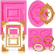 [아마존베스트]Sakola Photo Frame Fondant Mold - 3 Pack Picture Frames Silicone Mold for Cake Decorating, Sugar, Gum Paste, Chocolate, Cookies, Resin, Polymer Clay - Pink