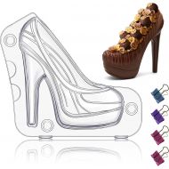 [아마존베스트]Sakolla Mini High Heel Shoe Fondant Mold, 3D Chocolate Shoes Mold for Cake Decorating, Candy, Soap, Polymer Clay, 4.2 inch Long