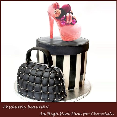  [아마존베스트]Sakolla Mini High Heel Shoe Fondant Mold, 3D Chocolate Shoes Mold for Cake Decorating, Candy, Soap, Polymer Clay, 4.2 inch Long