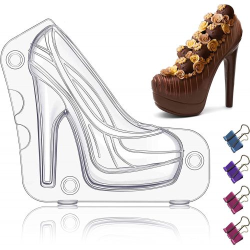  [아마존베스트]Sakolla Mini High Heel Shoe Fondant Mold, 3D Chocolate Shoes Mold for Cake Decorating, Candy, Soap, Polymer Clay, 4.2 inch Long