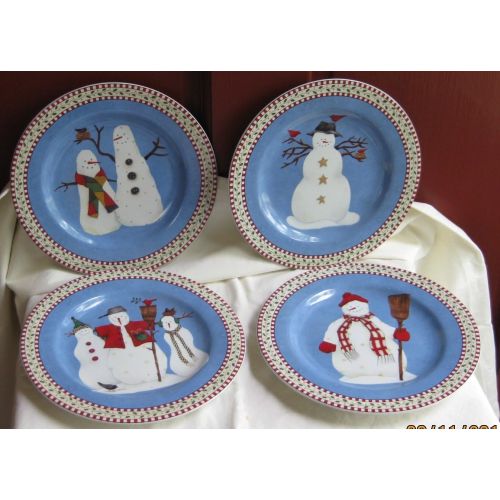  Debbie Mumm Snowman 8 Inch Dessert Plates By Sakura