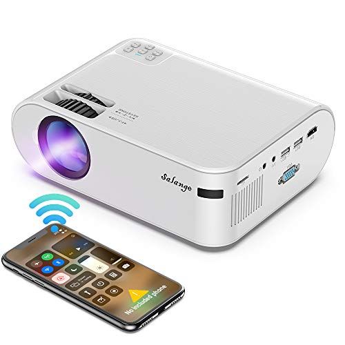  Mini Projector Portable - Salange WiFi Video Projector for Outdoor Movies - Compatible with iPhone, iPad, Android Phones, Roku, HDMI, Laptop for Indoor Home Theater?Gaming (2022 Up