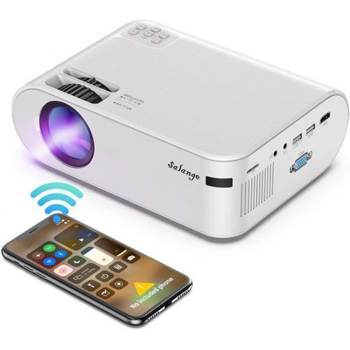  Mini Projector Portable - Salange WiFi Video Projector for Outdoor Movies - Compatible with iPhone, iPad, Android Phones, Roku, HDMI, Laptop for Indoor Home Theater?Gaming (2022 Up
