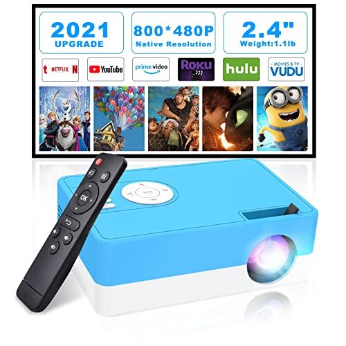  Mini Projector, Salange 1080P Supported Portable Projectors for iPhone, Outdoor Movie Proyector, HD Video Projetor Home Theater, Small LED Beam Kids Gift HDMI USB for TV Stick, Lap