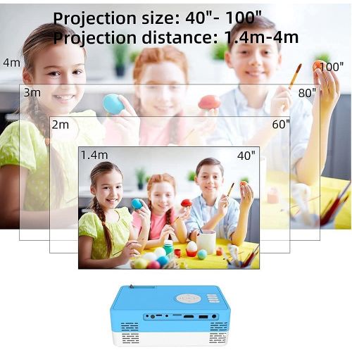  Mini Projector, Salange 1080P Supported Portable Projectors for iPhone, Outdoor Movie Proyector, HD Video Projetor Home Theater, Small LED Beam Kids Gift HDMI USB for TV Stick, Lap
