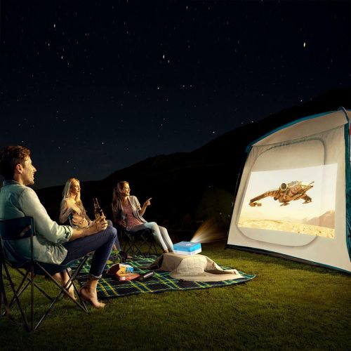  Mini Projector, Salange 1080P Supported Portable Projectors for iPhone, Outdoor Movie Proyector, HD Video Projetor Home Theater, Small LED Beam Kids Gift HDMI USB for TV Stick, Lap