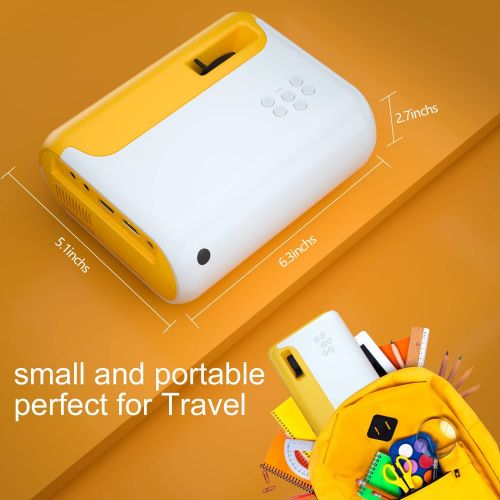  Mini Projector, Salange Portable Projector 1080P Supported, Outdoor Projector, Phone Proyector for Kids, Movie Projectors Led Video Home Theater Compatible with HDMI, USB, Laptop,