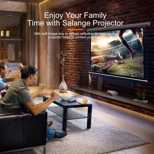  Mini Projector, Salange Portable Projector 1080P Supported, Outdoor Projector, Phone Proyector for Kids, Movie Projectors Led Video Home Theater Compatible with HDMI, USB, Laptop,