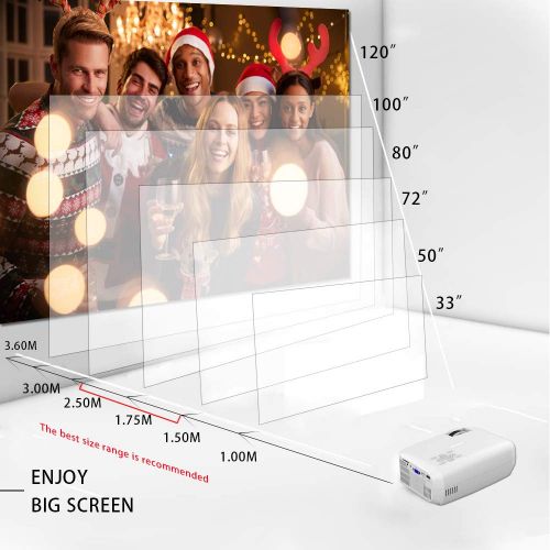  Projector, Salange HD Movie Projector with 1080P Support,Mini Portable Led Video Projector (2019 Upgraded), Compatible with Amazon Fire TV StickLaptopXboxiPadSmart Phones for H