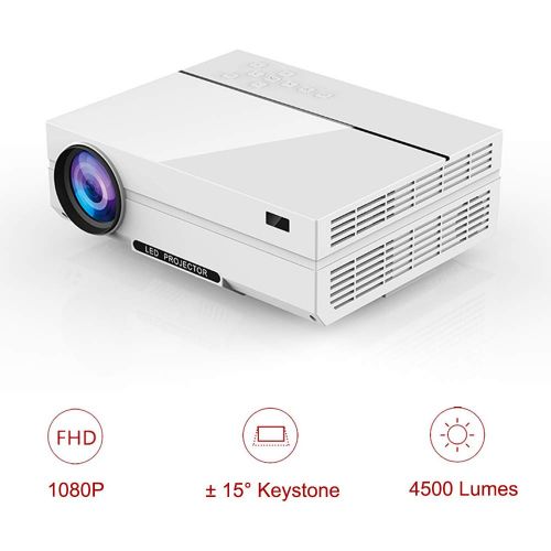  Salange T26 1080p Full HD Video Projector, Home Theater LED LCD Projector with 1920x1080P Native Resolution 4500 LMX 200 Screen Video Entertainment Games Party