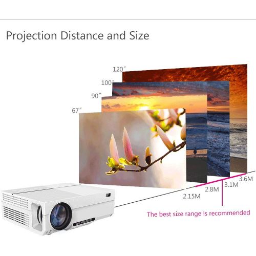  Salange T26 1080p Full HD Video Projector, Home Theater LED LCD Projector with 1920x1080P Native Resolution 4500 LMX 200 Screen Video Entertainment Games Party