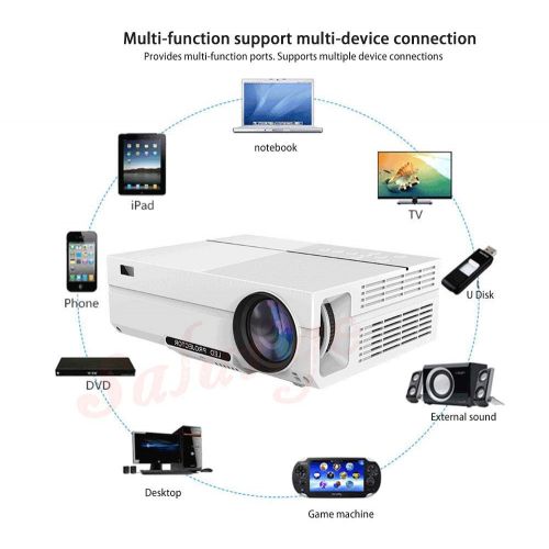  Salange T26 1080p Full HD Video Projector, Home Theater LED LCD Projector with 1920x1080P Native Resolution 4500 LMX 200 Screen Video Entertainment Games Party