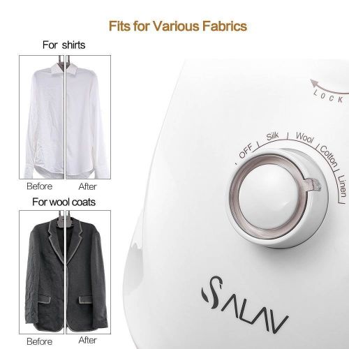  Salav 1500 Watts Adjustable Home Commercial Fabric Iron Garment Steamer, White