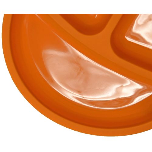  Set of 4 Divided Toddler Plates Set for Baby Plate, Kids, Children, BPA Free Silicone for Feeding by Salbree (7.5 Round, Green, Light Blue, Orange, Purple)