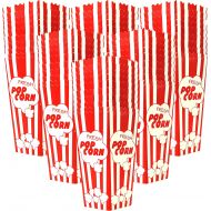 Salbree Top Rated 60 Popcorn Boxes 7.75 Inches Tall & Holds 46 Oz. Old Fashion Vintage Retro Design Red & White Colored Nostalgic Carnival Stripes like Popcorn Bags & Popcorn Tubs [various