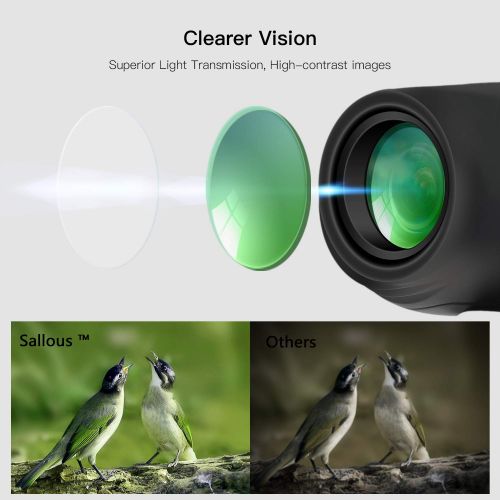  Sallous 10X25 Small Compact Lightweight Binoculars for Adults Kids Bird Watching Traveling Hiking Wildlife Watching. Clear View, Easy to Focus. Pocket Folding Binocularsfor Opera Concert