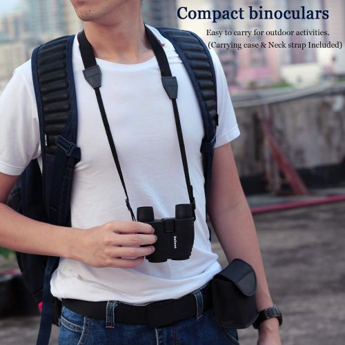  Sallous 10X25 Small Compact Lightweight Binoculars for Adults Kids Bird Watching Traveling Hiking Wildlife Watching. Clear View, Easy to Focus. Pocket Folding Binocularsfor Opera Concert