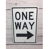 /SalmonCreekAntiques One Way Right Metal Street Traffic Direction Sign NEW (3 sizes available)