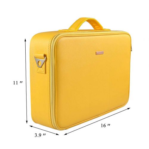  Salmue Makeup Cosmetic Case, Professional Womens Cosmetic Makeup Case Travel Large Capacity Storage Suitcase With Compartments for Cosmetics Makeup Brushes Toiletry Jewelry Digital access