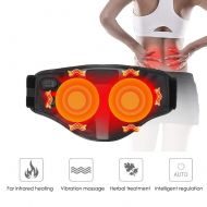 Salmue Electric Heat Waist Massage with Far Infrared Hot Compress Vibration, Vibration Heating Warm Belt with 3 Levels Adjustable Temperature,7 Massage Modes Herbs for Fumigation Heating