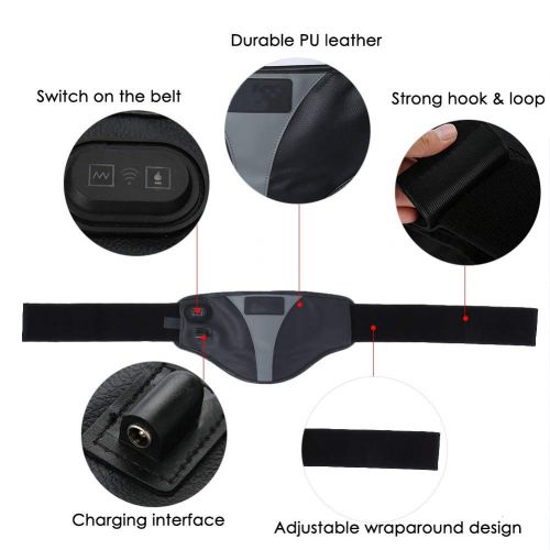  Salmue Electric Heat Waist Massage with Far Infrared Hot Compress Vibration, Vibration Heating Warm Belt with 3 Levels Adjustable Temperature,7 Massage Modes Herbs for Fumigation Heating