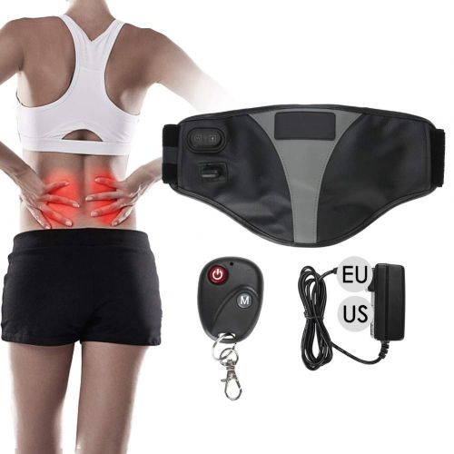  Salmue Electric Heat Waist Massage with Far Infrared Hot Compress Vibration, Vibration Heating Warm Belt with 3 Levels Adjustable Temperature,7 Massage Modes Herbs for Fumigation Heating