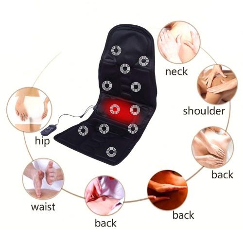  Salmue Electric Massage Mat, Full Body Massager Cushion with Shiatsu Neck Massage for Full Body Pain Relief, Heat Therapy Vibration Massage Pad,Blood Circulation Enhancement, Remot