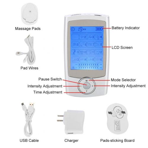  Salmue Shoulder Massager, Electric Massager with 16 Functions, LCD Display and Timer, Mini Portable Magnetic...