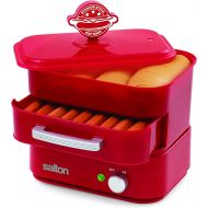 [아마존베스트]Salton Treats Steamer for Extra Large Authentic Stadium-Style Hot Dogs and Sausages, 8 Hot Dog and 4 Bun Capacity to Steam and Warm Breakfast Sausages, Brats, Vegetables, Fish, 350