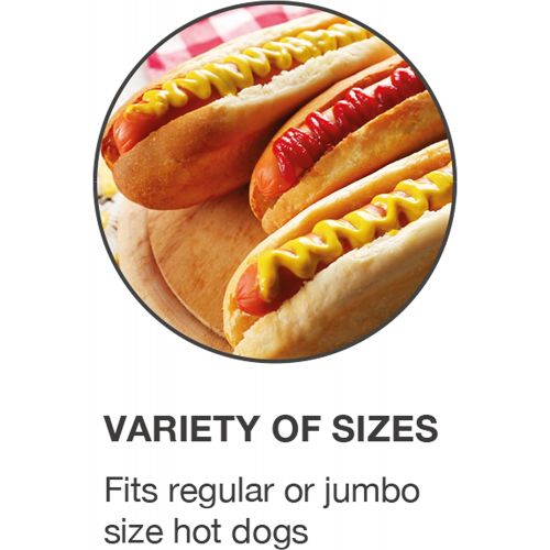  [아마존베스트]Salton Treats Steamer for Extra Large Authentic Stadium-Style Hot Dogs and Sausages, 8 Hot Dog and 4 Bun Capacity to Steam and Warm Breakfast Sausages, Brats, Vegetables, Fish, 350