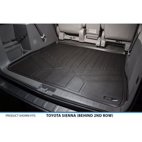  Salusy SMARTLINER All Weather Cargo Liner Floor Mat Behind 2nd Row Black for 2011-2018 Toyota Sienna