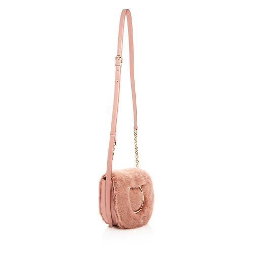  Salvatore Ferragamo Vela Mink & Leather Medium Crossbody