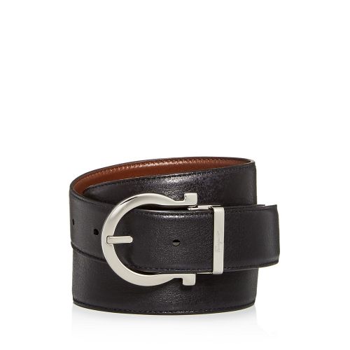  Salvatore Ferragamo Gancini Buckle Reversible Leather Belt