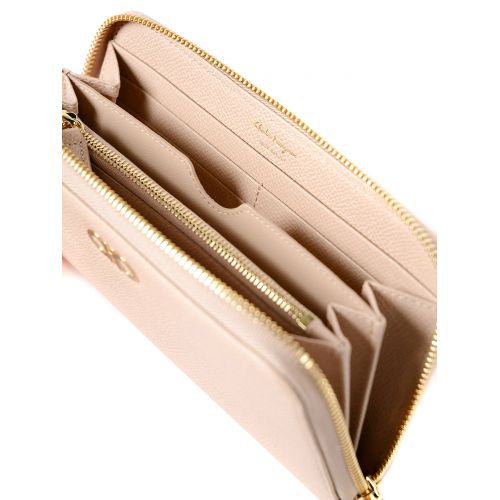  Salvatore Ferragamo Gancini macadamia leather wallet