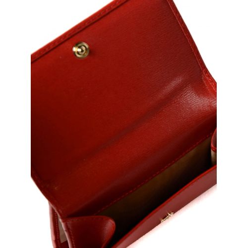  Salvatore Ferragamo Gancini red leather french wallet