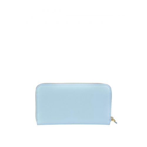  Salvatore Ferragamo Gancio light blue leather wallet