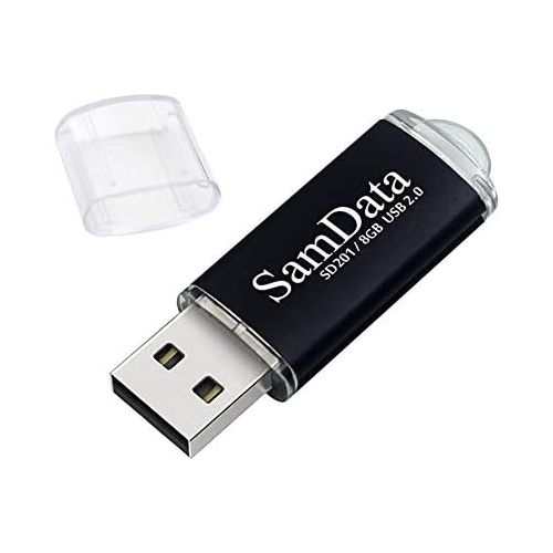  SamData USB Flash Drives 8GB 1 Pack USB 2.0 Thumb Drives Memory Stick Data Storage Jump Drive Zip Drive Drive with Led Indicator (Black, 8GB-1Pack)