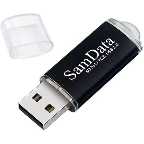  SamData USB Flash Drives 8GB 1 Pack USB 2.0 Thumb Drives Memory Stick Data Storage Jump Drive Zip Drive Drive with Led Indicator (Black, 8GB-1Pack)