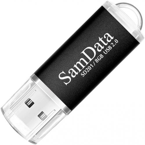  SamData USB Flash Drives 8GB 1 Pack USB 2.0 Thumb Drives Memory Stick Data Storage Jump Drive Zip Drive Drive with Led Indicator (Black, 8GB-1Pack)