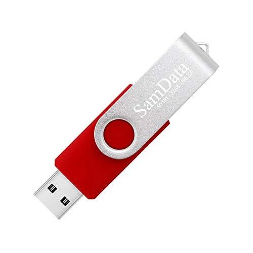  SamData USB 2.0 Flash Drive 32GB, 3 Pack Thumb Drive Swivel Memory Stick External Storage (3 Colors: Blue Green Red)