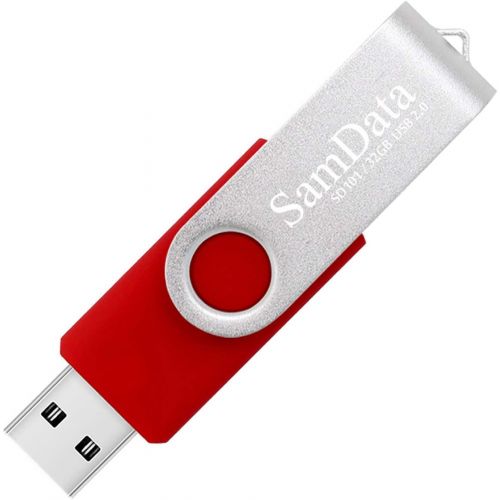  SamData USB 2.0 Flash Drive 32GB, 3 Pack Thumb Drive Swivel Memory Stick External Storage (3 Colors: Blue Green Red)