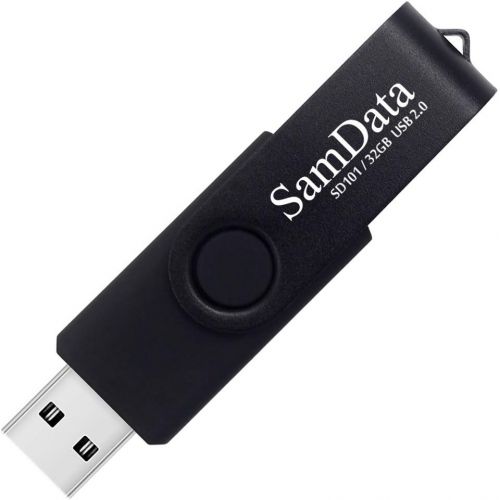  SamData 32GB USB Flash Drives 2 Pack 32GB Thumb Drives Memory Stick Jump Drive with LED Light for Storage and Backup (2 Colors: Black Blue)