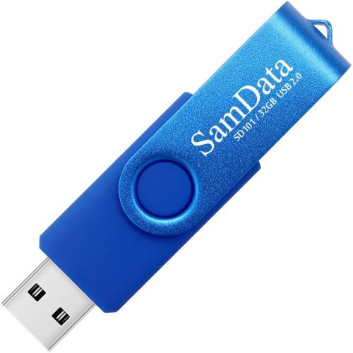  SamData 32GB USB Flash Drives 2 Pack 32GB Thumb Drives Memory Stick Jump Drive with LED Light for Storage and Backup (2 Colors: Black Blue)