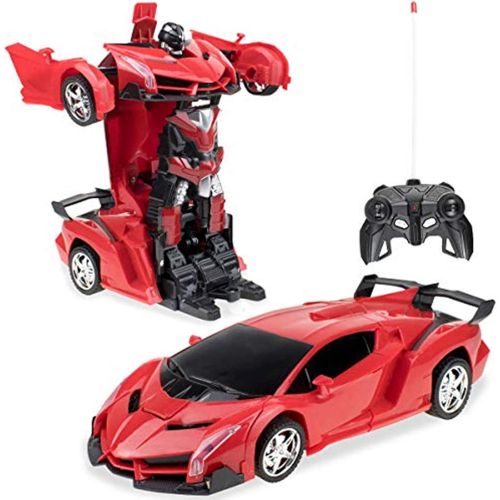  Samate Deformation Robot Car Toy for Kids, Electric Car Model with Remote Controller,RC Car One Button Change into Robot Birthday Gift.