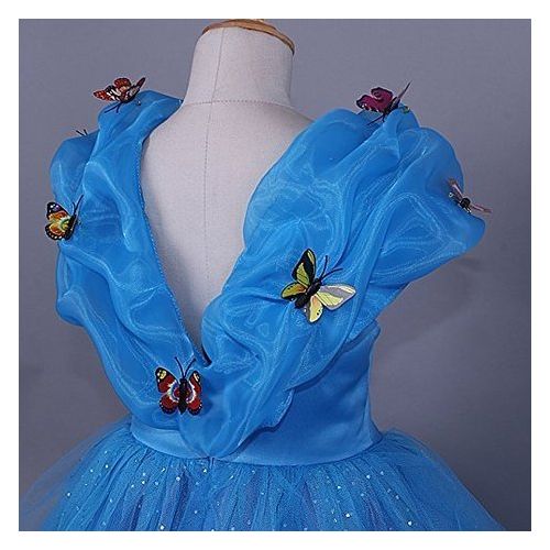  Samgami 2015 New Cinderella Dress Princess Costume Butterfly Girl (6) Blue
