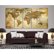 SamiEymur Modern Large Wall Art Vintage Old World Map Map Push Pin Canvas Print for Wall Decor - Wall Art Canvas Print Antique Travel Map for Home and Living Decoration - Ready to Hang - Fra