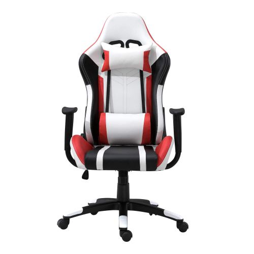  Samincom Ergonomic High-Back Gaming Chair, Racing Chair Office Desk Chair Swivel PU (White-Black-Orange)